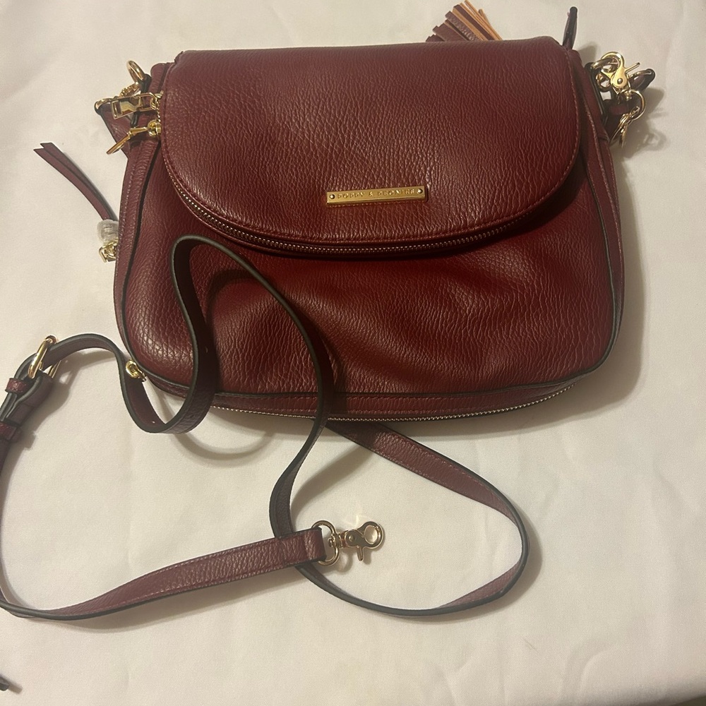Poppy and Peonies Downtown crossbody in burgundy